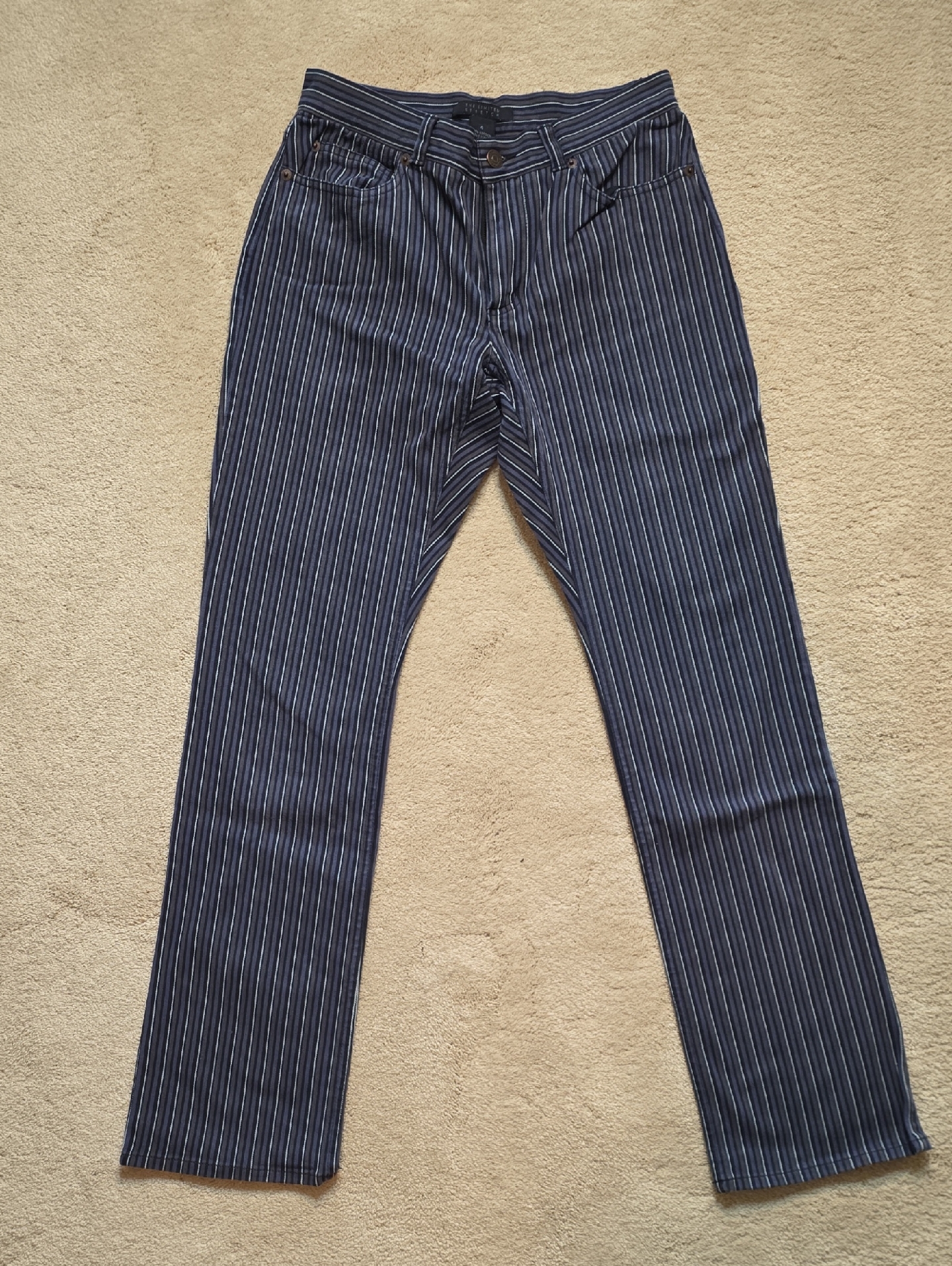 The Limited Navy Pinstripe Straight-Leg Pants
